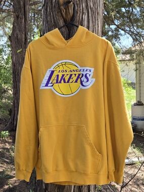 Majestic BigmanLos Angeles Lakers Gold Pullover Hoodie 2xl Tall
